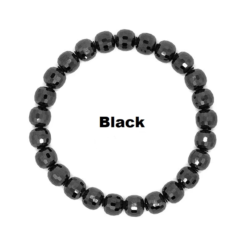 Ruif Jewelry New 4-10mm Black Color Moissanite Round Beads with Hole For DIY Jewelry Bracelet and Necklace Making