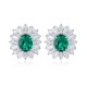 Ruif Jewelry Classic Design PT950 Platinum 2.26ct Lab Grown Emerald and 3.262ct Earrings Hand Made Gemstone Jewelry