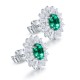Ruif Jewelry Classic Design PT950 Platinum 2.26ct Lab Grown Emerald and 3.262ct Earrings Hand Made Gemstone Jewelry
