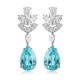 Ruif Jewelry Classic Design PT950 Platinum 11ct Lab Grown Paraiba And 1.95ct Lab Diamond Earrings Gemstone Jewelry