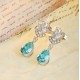 Ruif Jewelry Classic Design PT950 Platinum 11ct Lab Grown Paraiba And 1.95ct Lab Diamond Earrings Gemstone Jewelry