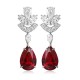 Ruif Jewelry Classic Design PT950  Platinum 8.54ct Lab Ruby  And 1.95ct Lab Diamond Earrings  Gemstone Jewelry