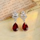 Ruif Jewelry Classic Design PT950  Platinum 8.54ct Lab Ruby  And 1.95ct Lab Diamond Earrings  Gemstone Jewelry