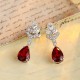 Ruif Jewelry Classic Design PT950  Platinum 8.54ct Lab Ruby  And 1.95ct Lab Diamond Earrings  Gemstone Jewelry