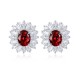 Ruif Jewelry Classic Design PT950  Platinum 3.32ct Lab Ruby  And 3.262ct Lab Diamond Earrings  Gemstone Jewelry