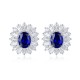 Ruif Jewelry Classic Design PT950  Platinum 3.43ct Lab Sapphire And 3.262ct Lab Diamond Earrings  Gemstone Jewelry