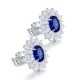Ruif Jewelry Classic Design PT950  Platinum 3.43ct Lab Sapphire And 3.262ct Lab Diamond Earrings  Gemstone Jewelry