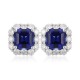 Ruif Jewelry Classic Design PT950  Platinum 6.97ct Lab Sapphire And 1.911ct Lab Diamond Earrings  Gemstone Jewelry