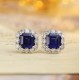 Ruif Jewelry Classic Design PT950  Platinum 6.97ct Lab Sapphire And 1.911ct Lab Diamond Earrings  Gemstone Jewelry