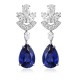 Ruif Jewelry Classic Design PT950  Platinum 8.06ct Lab Sapphire  And 1.95ct Lab Diamond Earrings  Gemstone Jewelry