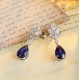 Ruif Jewelry Classic Design PT950  Platinum 8.06ct Lab Sapphire  And 1.95ct Lab Diamond Earrings  Gemstone Jewelry