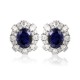 Ruif Jewelry Classic Design PT950  Platinum 5.27ct Lab Sapphire  And 2.227ct Lab Diamond Earrings  Gemstone Jewelry