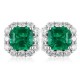 Ruif Jewelry Classic Design PT950 Platinum 4.78ct Lab Grown Emerald and 1.911ct Lab Diamond Earrings Hand Made Gemstone Jewelry