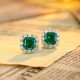 Ruif Jewelry Classic Design PT950 Platinum 4.78ct Lab Grown Emerald and 1.911ct Lab Diamond Earrings Hand Made Gemstone Jewelry