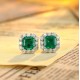 Ruif Jewelry Classic Design PT950 Platinum 4.78ct Lab Grown Emerald and 1.911ct Lab Diamond Earrings Hand Made Gemstone Jewelry