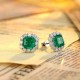 Ruif Jewelry Classic Design PT950 Platinum 4.78ct Lab Grown Emerald and 1.911ct Lab Diamond Earrings Hand Made Gemstone Jewelry