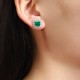 Ruif Jewelry Classic Design PT950 Platinum 4.78ct Lab Grown Emerald and 1.911ct Lab Diamond Earrings Hand Made Gemstone Jewelry