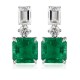 Ruif Jewelry Classic Design PT950 Platinum 8.16ct Lab Grown Emerald and 2.992ct Lab Diamond Earrings Hand Made Gemstone Jewelry