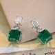 Ruif Jewelry Classic Design PT950 Platinum 8.16ct Lab Grown Emerald and 2.992ct Lab Diamond Earrings Hand Made Gemstone Jewelry