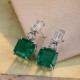 Ruif Jewelry Classic Design PT950 Platinum 8.16ct Lab Grown Emerald and 2.992ct Lab Diamond Earrings Hand Made Gemstone Jewelry