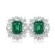 Ruif Jewelry Classic Design PT950 Platinum 4.38ct Lab Grown Emerald and 3.367ct Lab Diamond Earrings Hand Made Gemstone Jewelry
