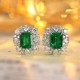 Ruif Jewelry Classic Design PT950 Platinum 4.38ct Lab Grown Emerald and 3.367ct Lab Diamond Earrings Hand Made Gemstone Jewelry