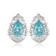 Ruif Jewelry Classic Design PT950 Platinum  6.55ct Lab Grown Paraiba And 2.208ct Lab Diamond Earrings Gemstone Jewelry