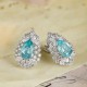 Ruif Jewelry Classic Design PT950 Platinum  6.55ct Lab Grown Paraiba And 2.208ct Lab Diamond Earrings Gemstone Jewelry