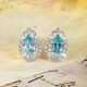 Ruif Jewelry Classic Design PT950 Platinum  6.55ct Lab Grown Paraiba And 2.208ct Lab Diamond Earrings Gemstone Jewelry