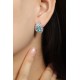 Ruif Jewelry Classic Design PT950 Platinum  6.55ct Lab Grown Paraiba And 2.208ct Lab Diamond Earrings Gemstone Jewelry