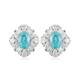 Ruif Jewelry Classic Design PT950 Platinum 6.73ct Lab Grown Paraiba And 3.967ct Lab Diamond Earrings Gemstone Jewelry