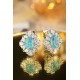 Ruif Jewelry Classic Design PT950 Platinum 6.73ct Lab Grown Paraiba And 3.967ct Lab Diamond Earrings Gemstone Jewelry