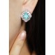 Ruif Jewelry Classic Design PT950 Platinum 6.73ct Lab Grown Paraiba And 3.967ct Lab Diamond Earrings Gemstone Jewelry