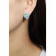 Ruif Jewelry Classic Design PT950 Platinum 6.73ct Lab Grown Paraiba And 3.967ct Lab Diamond Earrings Gemstone Jewelry
