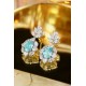 Ruif Jewelry Classic Design PT950 Platinum 6.63ct Lab Grown Paraiba And 4.557ct Lab Diamond Earrings Gemstone Jewelry