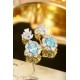 Ruif Jewelry Classic Design PT950 Platinum 6.63ct Lab Grown Paraiba And 4.557ct Lab Diamond Earrings Gemstone Jewelry