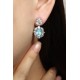 Ruif Jewelry Classic Design PT950 Platinum 6.63ct Lab Grown Paraiba And 4.557ct Lab Diamond Earrings Gemstone Jewelry