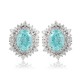 Ruif Jewelry Classic Design PT950 Platinum 4.44ct Lab Grown Paraiba And 0.797ct Lab Diamond Earrings Gemstone Jewelry