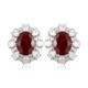 Ruif Jewelry Classic Design PT950  Platinum 5.14ct Lab Ruby And 2.23ct Lab Diamond Earrings  Gemstone Jewelry