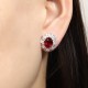 Ruif Jewelry Classic Design PT950  Platinum 5.14ct Lab Ruby And 2.23ct Lab Diamond Earrings  Gemstone Jewelry
