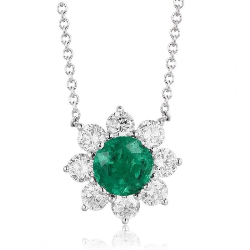 Ruif Jewelry Classic Design PT950 Platinum 1.11ct Lab Grown Emerald And 1.029ct Lab Grown Diamong Pendant Gemstone Jewelry Ruif Jewelry Classic Design PT950 Platinum 1.11ct Lab Grown Emerald And 1.029ct Lab Grown Diamong Pendant Gemstone Jewelry