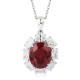 Ruif Jewelry Classic Design PT950 Platinum 5.26ct Lab Grown Ruby And 1.438ct Lab Grown Diamond Pendant Gemstone Jewelry Ruif Jewelry Classic Design PT950 Platinum 5.26ct Lab Grown Ruby And 1.438ct Lab Grown Diamond Pendant Gemstone Jewelry