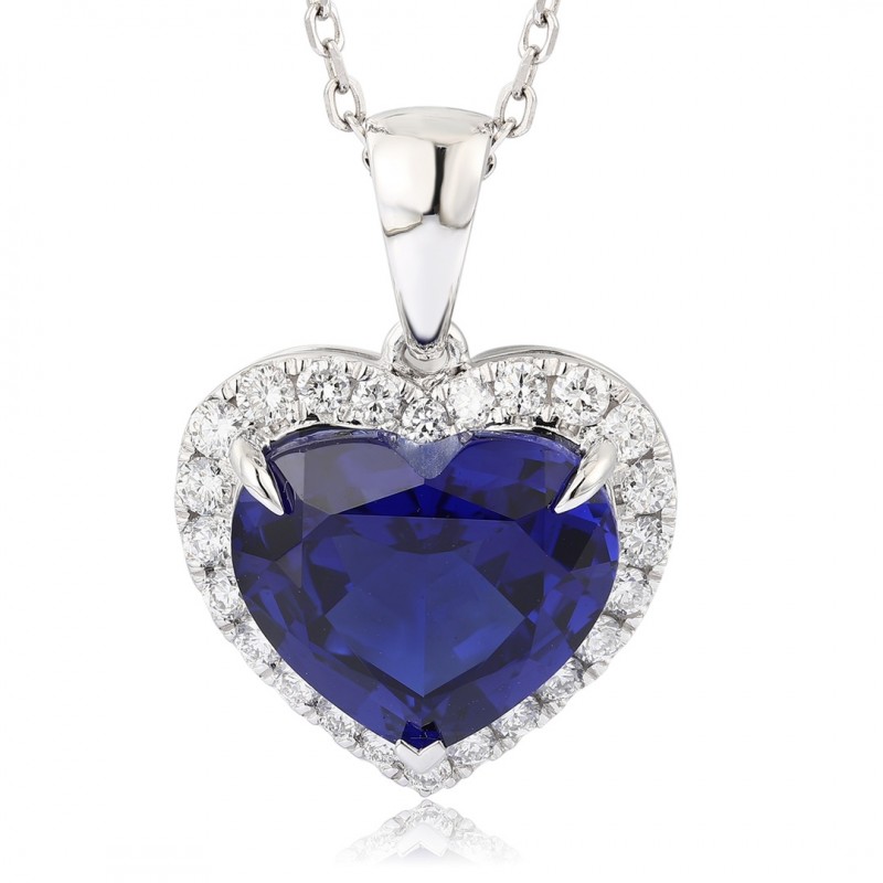 Ruif Jewelry Classic Design PT950 Platinum 5.06ct Lab Grown Sapphire And 0.277ct Lab Grown Diamond Pendant Gemstone Jewelry Ruif Jewelry Classic Design PT950 Platinum 5.06ct Lab Grown Sapphire And 0.277ct Lab Grown Diamond Pendant Gemstone Jewelry