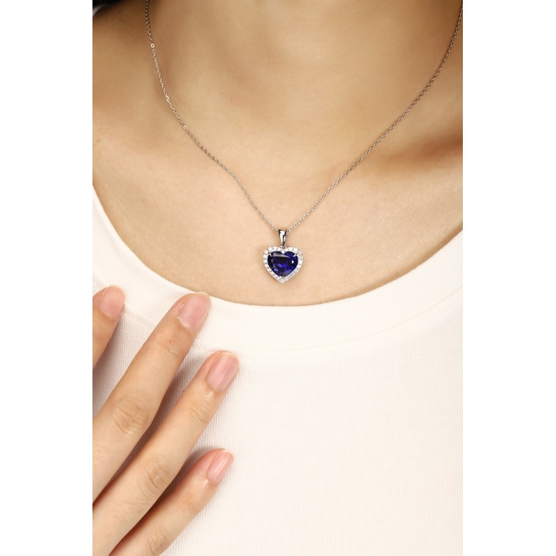 Ruif Jewelry Classic Design PT950 Platinum 5.06ct Lab Grown Sapphire And 0.277ct Lab Grown Diamond Pendant Gemstone Jewelry Ruif Jewelry Classic Design PT950 Platinum 5.06ct Lab Grown Sapphire And 0.277ct Lab Grown Diamond Pendant Gemstone Jewelry