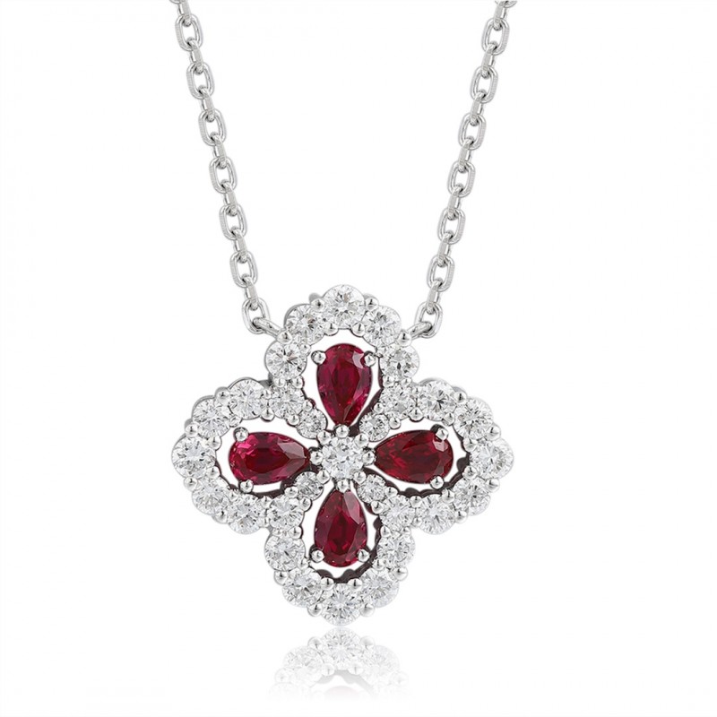 Ruif Jewelry Classic Design PT950 Platinum 0.66ct Lab Grown Ruby And 0.674ct Lab Grown Diamond Pendant Gemstone Jewelry Ruif Jewelry Classic Design PT950 Platinum 0.66ct Lab Grown Ruby And 0.674ct Lab Grown Diamond Pendant Gemstone Jewelry