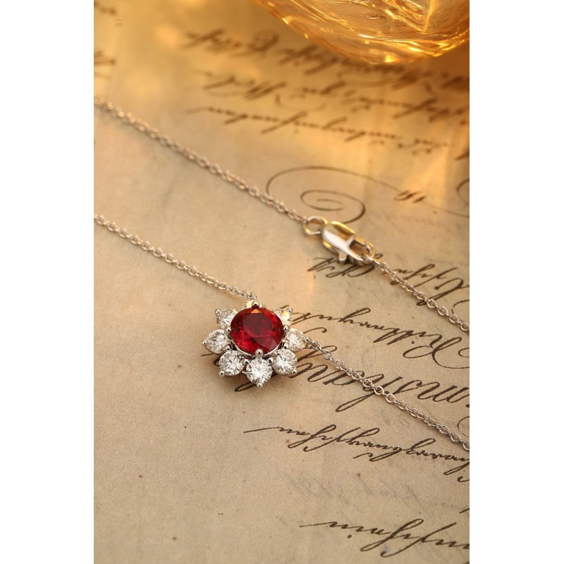 Ruif Jewelry Classic Design PT950 Platinum 1.51ct Lab Grown Ruby And 1.029ct Lab Grown Diamond Pendant Gemstone Jewelry Ruif Jewelry Classic Design PT950 Platinum 1.51ct Lab Grown Ruby And 1.029ct Lab Grown Diamond Pendant Gemstone Jewelry