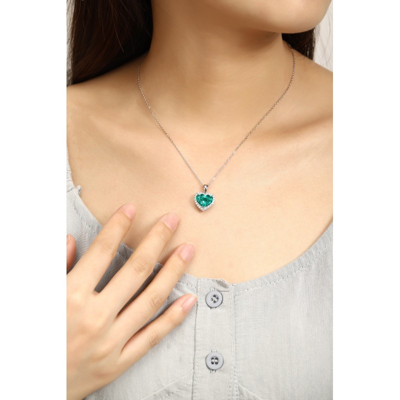 Ruif Jewelry Classic Design PT950 Platinum 3.50ct Lab Grown Emerald And 0.3325ct Lab Grown Diamong Pendant Gemstone Jewelry Ruif Jewelry Classic Design PT950 Platinum 3.50ct Lab Grown Emerald And 0.3325ct Lab Grown Diamong Pendant Gemstone Jewelry