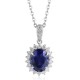 Ruif Jewelry Classic Design PT950 Platinum 2.19ct Lab Grown Sapphire And 0.289ct Lab Grown Diamond Pendant Gemstone Jewelry Ruif Jewelry Classic Design PT950 Platinum 2.19ct Lab Grown Sapphire And 0.289ct Lab Grown Diamond Pendant Gemstone Jewelry
