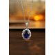 Ruif Jewelry Classic Design PT950 Platinum 2.19ct Lab Grown Sapphire And 0.289ct Lab Grown Diamond Pendant Gemstone Jewelry Ruif Jewelry Classic Design PT950 Platinum 2.19ct Lab Grown Sapphire And 0.289ct Lab Grown Diamond Pendant Gemstone Jewelry