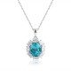 Ruif Jewelry Classic Design PT950 Platinum 7.44ct Lab Grown Paraiba Pendant And 1.469ct Lab Diamond Pendant Gemstone Jewelry Ruif Jewelry Classic Design PT950 Platinum 7.44ct Lab Grown Paraiba Pendant And 1.469ct Lab Diamond Pendant Gemstone Jewelry